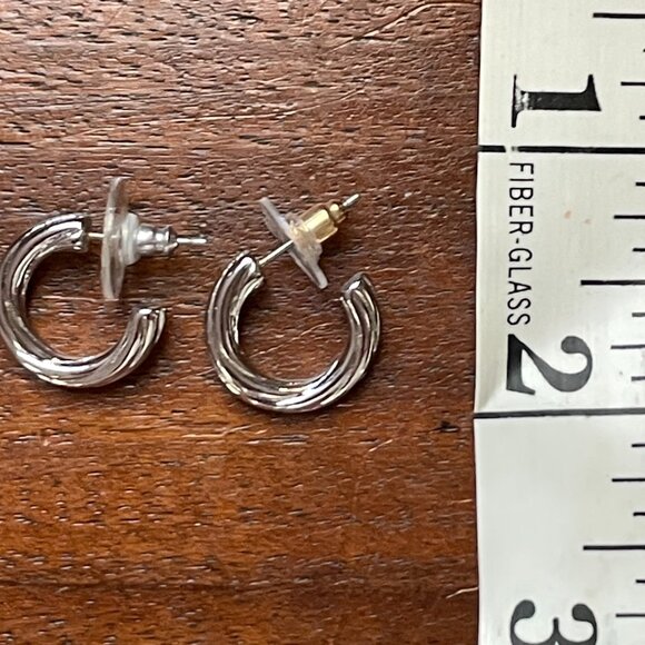 Bundle 3 for $12. Silver Toned Hoop Earrings - Picture 3 of 3